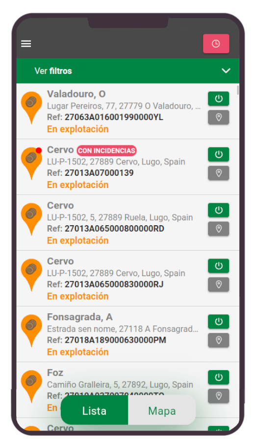 captura Notifor - versión app - Lista de avisos mock